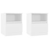 vidaXL Tables de chevet 2 pcs Blanc 40x40x50 cm Agglom&eacute;r&eacute;