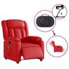 vidaXL Fauteuil de massage inclinable électrique rouge similicuir