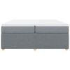 vidaXL Sommier &agrave; lattes de lit avec matelas Gris clair 200x200cm Tissu