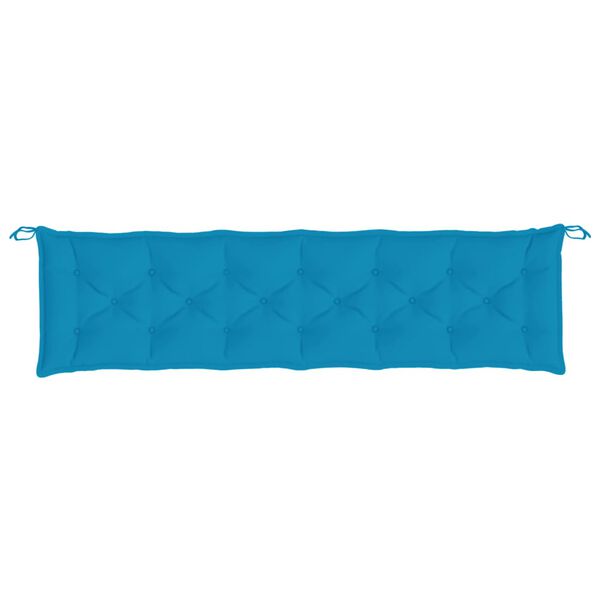 vidaXL Coussin de banc de jardin bleu clair 200x50x7 cm tissu oxford