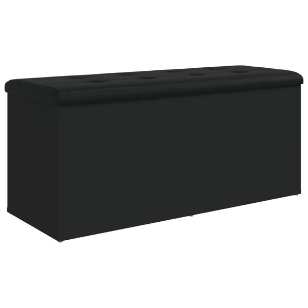 vidaXL Banc de rangement noir 102x42x45 cm bois d'ing&eacute;nierie