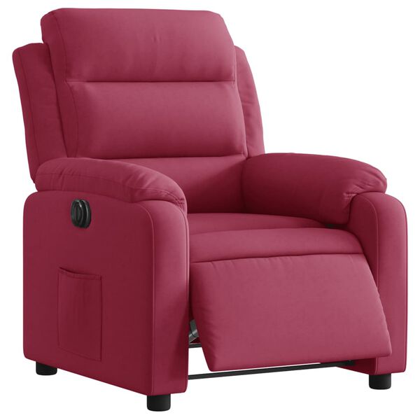 vidaXL Fauteuil inclinable &eacute;lectrique rouge bordeaux velours