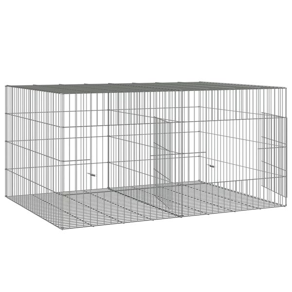 vidaXL Cage à lapin 2 panneaux 110x79x54 cm Fer galvanisé