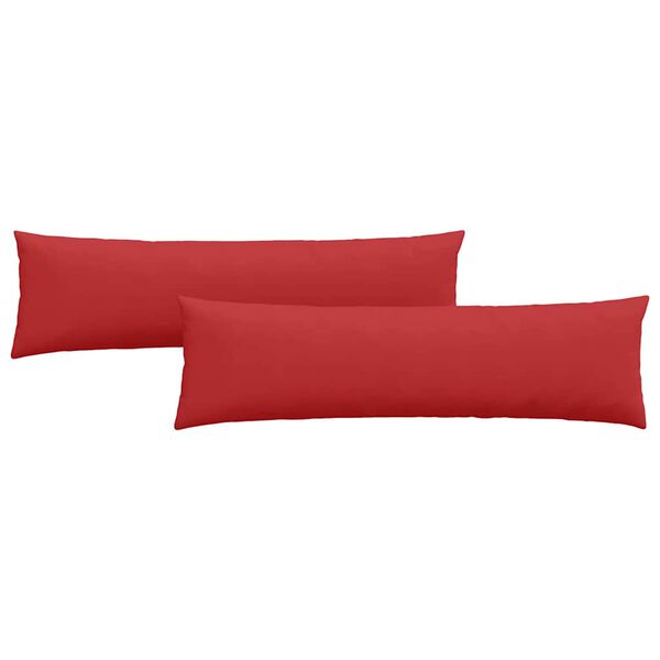 vidaXL Coussins de canap&eacute; 2 pcs Rouge 145 x 40 cm tissu