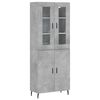 vidaXL Buffet haut Gris b&eacute;ton 69,5x34x180 cm Bois d'ing&eacute;nierie