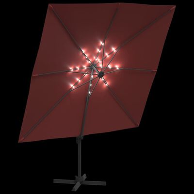 vidaXL Parasol cantilever à LED Terre cuite 400x300 cm