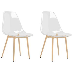 vidaXL Chaises &agrave; manger lot de 2 Transparent PET