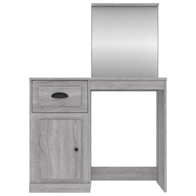 Coiffeuse En Bois Avec 2 Tiroirs Et Miroir Pivotant VidaXL - Meuble Vanité Blanc Classique