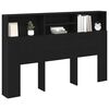 vidaXL Cabinet de T&ecirc;te de Lit Ch&ecirc;ne noir 160 x 19 x 103,5 cm