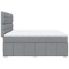 vidaXL Sommier &agrave; lattes de lit avec matelas Gris clair 200x200cm Tissu