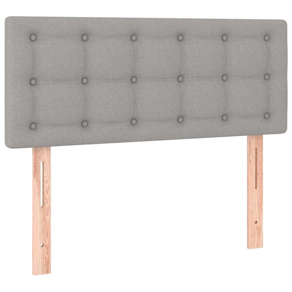 vidaXL T&ecirc;te de lit &agrave; LED Gris clair 100x5x78/88 cm Tissu