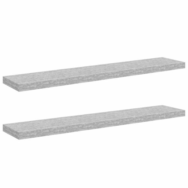vidaXL &Eacute;tag&egrave;res murales flottantes 2 pcs gris b&eacute;ton 120x23,5x3,8cm MDF