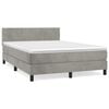vidaXL Sommier &agrave; lattes de lit et matelas Gris clair 140x190cm Velours