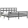 vidaXL Cadre de lit sans matelas gris 200x200 cm bois massif