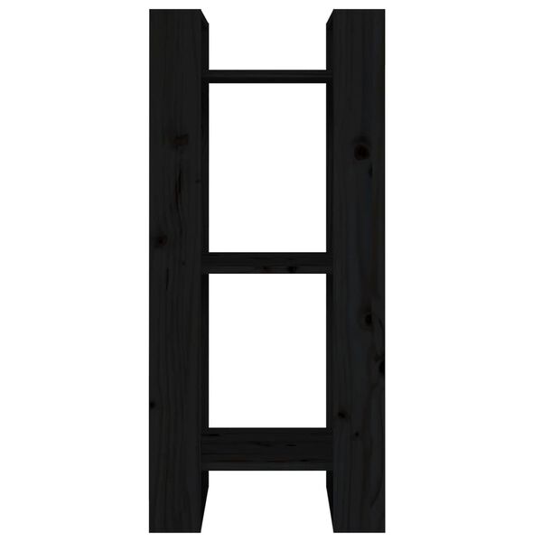 vidaXL Biblioth&egrave;que/S&eacute;parateur de pi&egrave;ce Noir 41x35x91 cm Pin solide