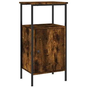 vidaXL Table de chevet ch&ecirc;ne fum&eacute; 41x31x80 cm bois d'ing&eacute;nierie