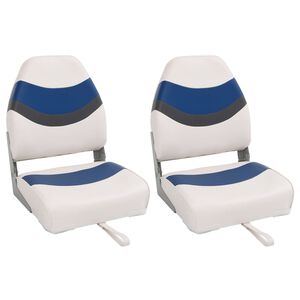 vidaXL Si&egrave;ges de bateau pliables lot de 2 &agrave; dossier haut 44x38x55 cm