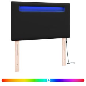vidaXL T&ecirc;te de lit LED Noir 100 cm Cuir synth&eacute;tique