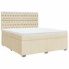 vidaXL Sommier &agrave; lattes de lit avec matelas Cr&egrave;me 180x200 cm Tissu