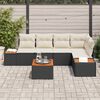 vidaXL Ensemble de canap&eacute; de jardin 6 pcs Noir et cr&egrave;me Poly rotin