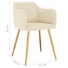 vidaXL Chaises &agrave; manger lot de 4 Cr&egrave;me Velours