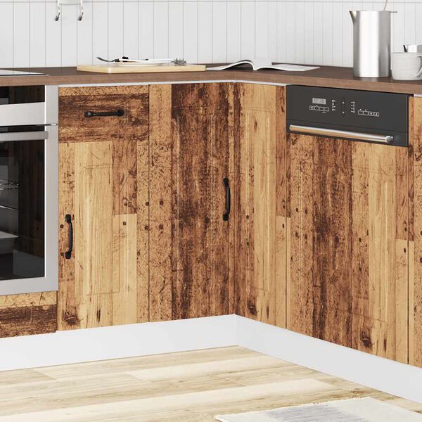 vidaXL Armoire d'angle de cuisine Kalmar vieux bois bois d'ing&eacute;nierie