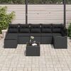 vidaXL Ensemble de canap&eacute; de jardin Noir polyrotin