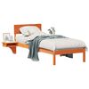 vidaXL Cadre de lit avec t&ecirc;te de lit Brun cire 75 x 190 cm Pin massif