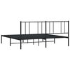 vidaXL Cadre de lit m&eacute;tal sans matelas avec t&ecirc;te de lit noir 193x203cm