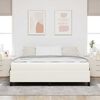 vidaXL Cadre de lit avec matelas Cr&egrave;me 180 x 200 cm tissu