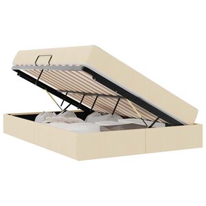 vidaXL Lit avec rangement et matelas Cr&egrave;me 140 x 200 cm Polyester