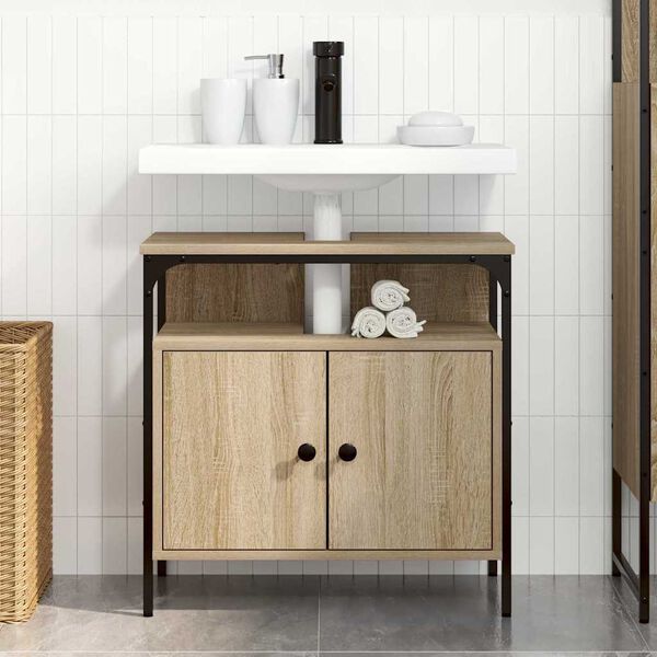 vidaXL Cabinet de salle de bain avec stockage Beige 60 x 30 x 60 cm