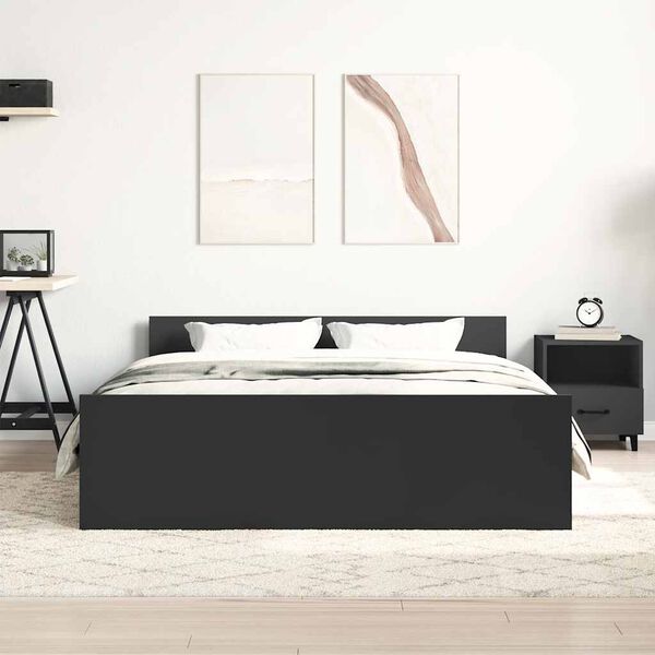 vidaXL Cadre de lit sans matelas noir 120x200 cm