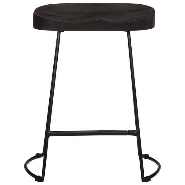 vidaXL Tabourets de bar lot de 2 noir 46x38x52 cm bois manguier massif