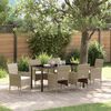 vidaXL Ensemble de salle &agrave; manger pour jardin 7 pcs Beige polyrotin