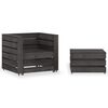 vidaXL Salon de jardin palette 2 pcs Bois de pin impr&eacute;gn&eacute; de gris