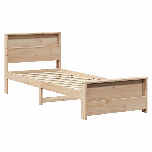 vidaXL Cadre de lit Marron 90 x 190 cm Bois d'ing&eacute;nierie