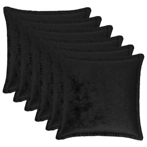 vidaXL Coussin de jet&eacute; 6 pc HOUTEN Noir 30 x 30 cm Flanelle