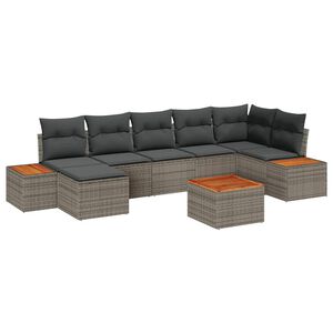 vidaXL Ensemble de canap&eacute; de jardin 8 pc 7-Nombre de places Gris