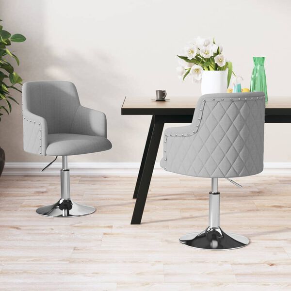 vidaXL Chaises &agrave; manger lot de 2 gris clair tissu