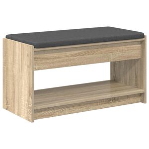vidaXL Banc d'entr&eacute;e avec coussin Ch&ecirc;ne Sonoma 83 x 38 x 45 cm