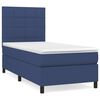 vidaXL Sommier &agrave; lattes de lit avec matelas Bleu 90x200 cm Tissu