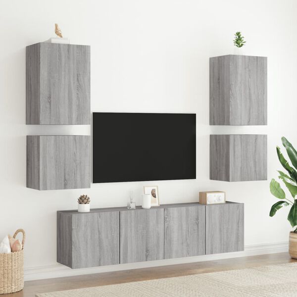 vidaXL Meuble TV mural sonoma gris 40,5x30x40 cm bois d'ing&eacute;nierie