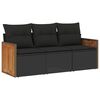 vidaXL Salon de jardin 3 pcs avec coussins noir r&eacute;sine tress&eacute;e