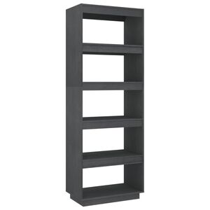vidaXL Biblioth&egrave;que/S&eacute;parateur de pi&egrave;ce Gris 60x35x167 cm Pin massif