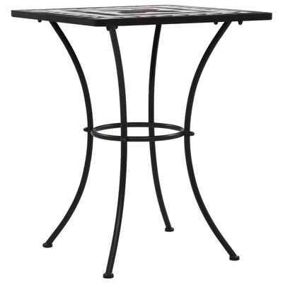 vidaXL Table de bistro mosaïque Noir et blanc 60 cm Céramique