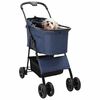 vidaXL Poussette Pliante pour Animaux Réglable Bleu 81 x 47 x 99 cm