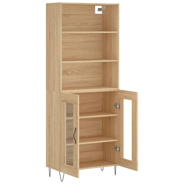 vidaXL Buffet haut Ch&ecirc;ne sonoma 69,5x34x180 cm Bois d'ing&eacute;nierie