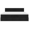 vidaXL Lit ottoman avec matelas et LED Noir 180x200cm tissu