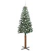vidaXL Sapin de Noël mince Vert 210 cm PVC et bois de pin massif